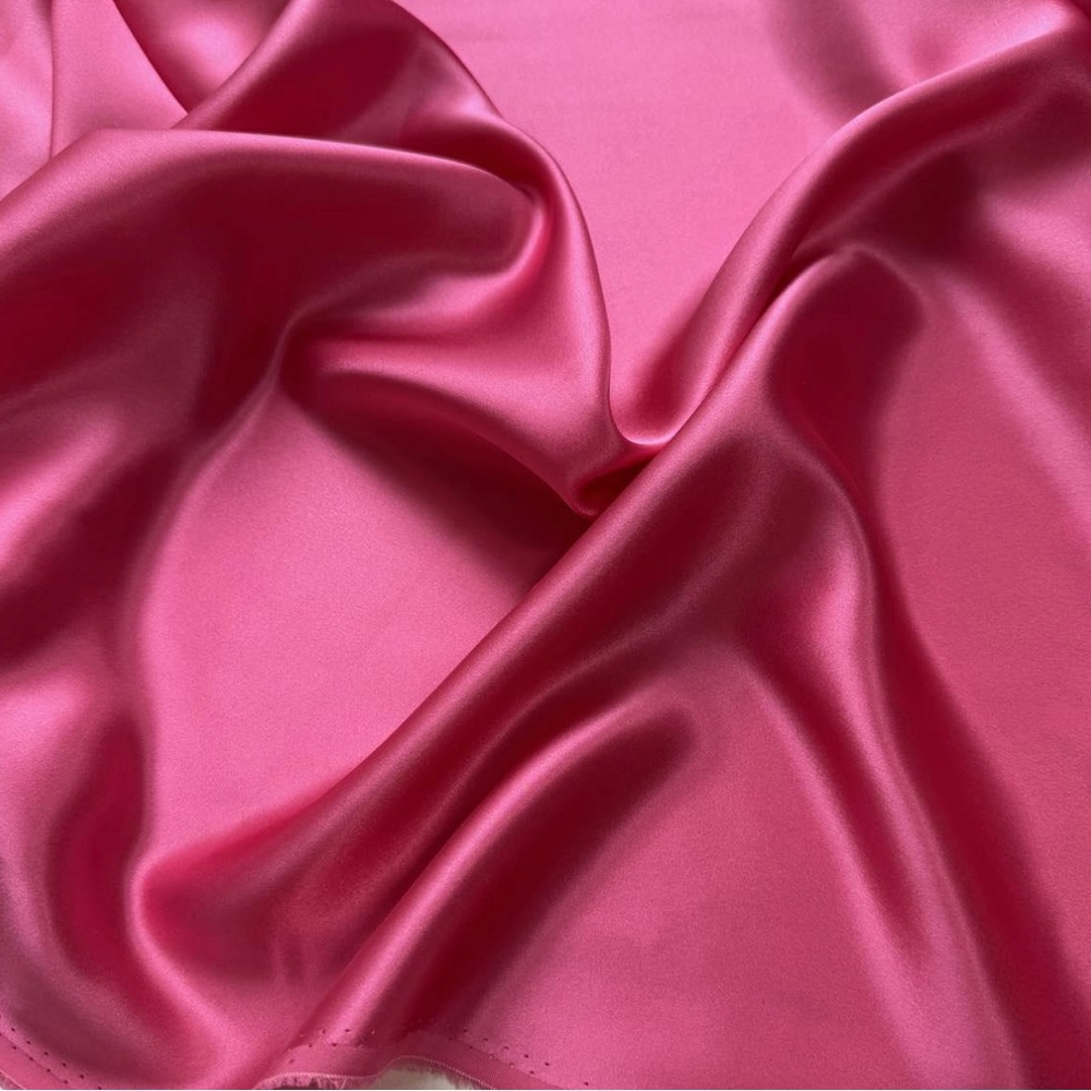 BUBBLEGUM PINK FABRIC ~ SILK CHARMEUSE ~ 
1 YARD